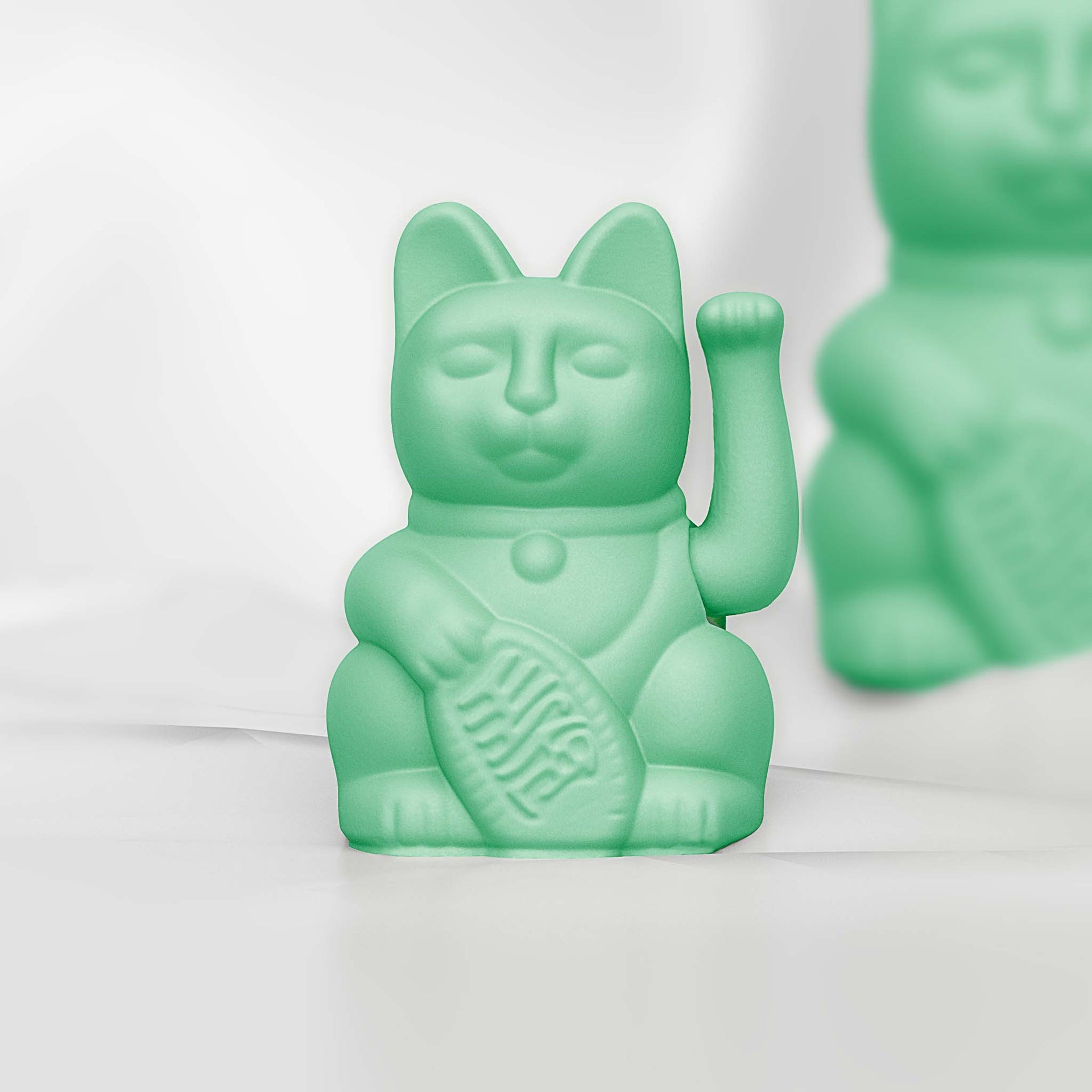 Mini-Glückskatze Mintgrün „Mei“