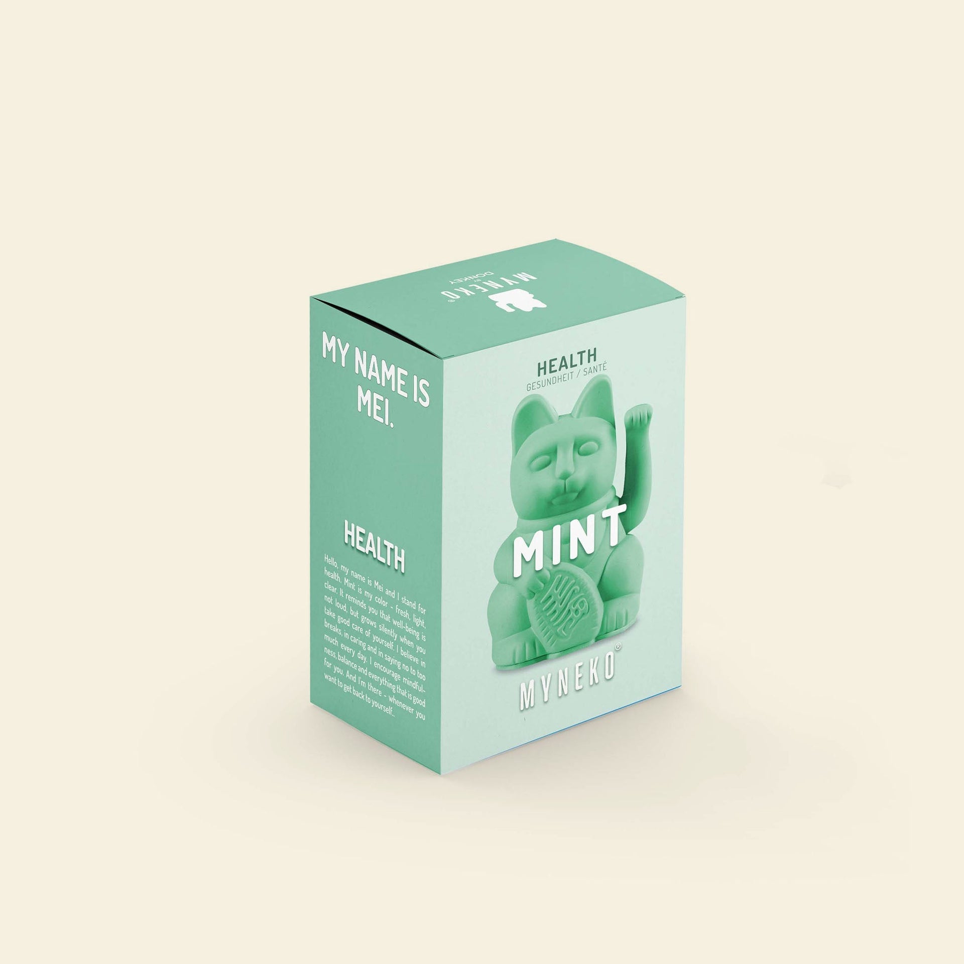 Mini Chat Chanceux Vert Menthe "Mei"