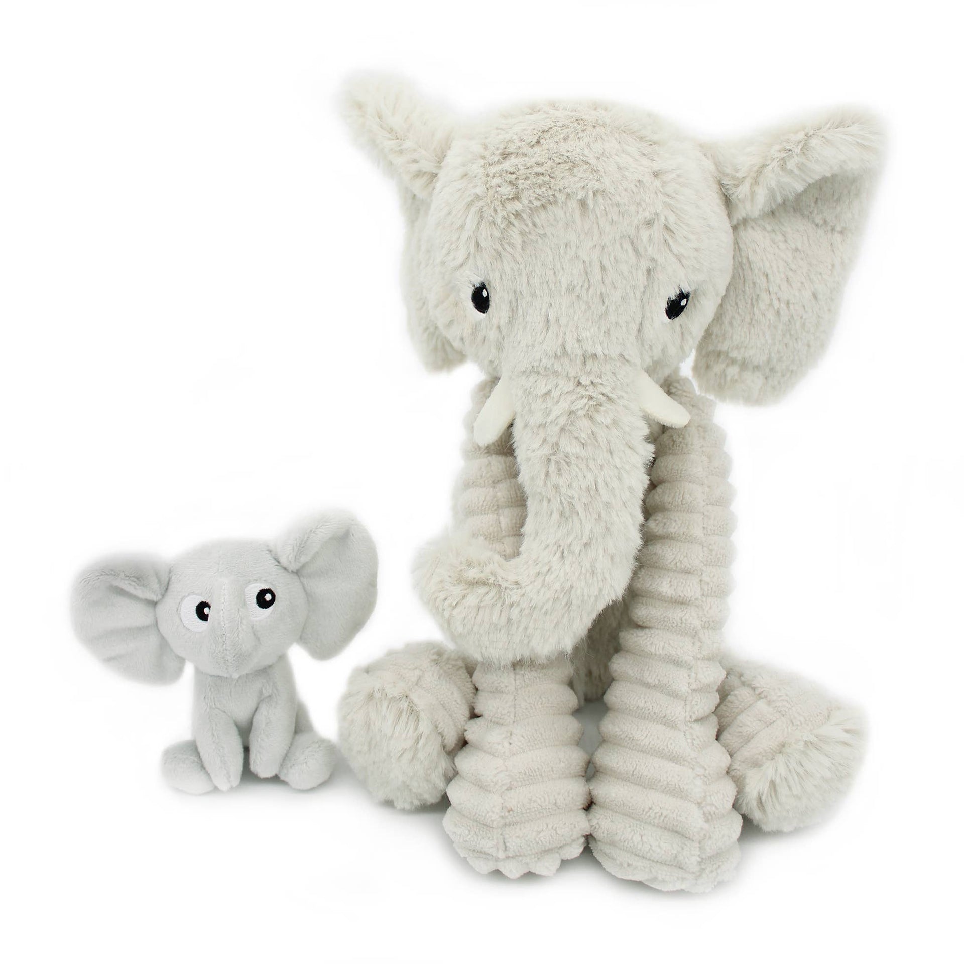 Peluche éléphant Dimoitou maman et son bébé gris clair – Les Ptipotos