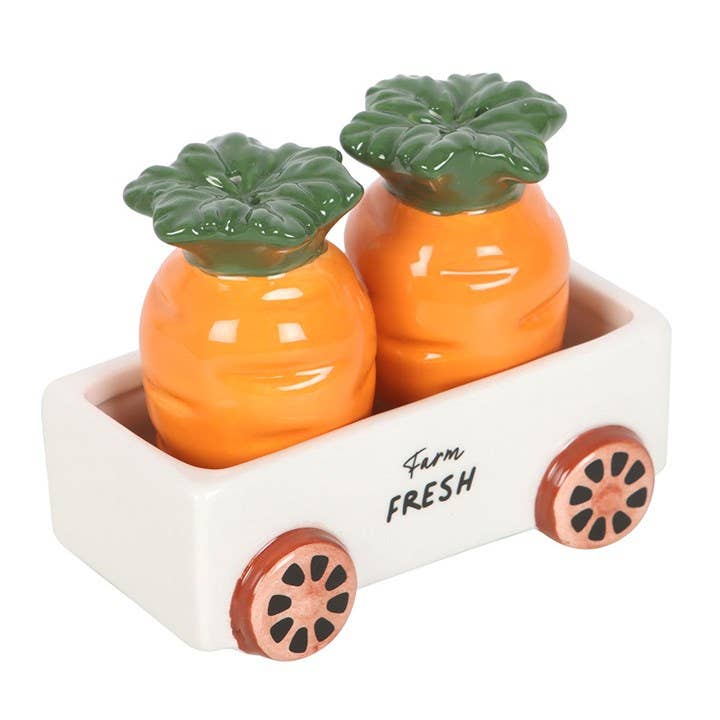 Salière et poivrière Carottes dans un chariot – vue 4
