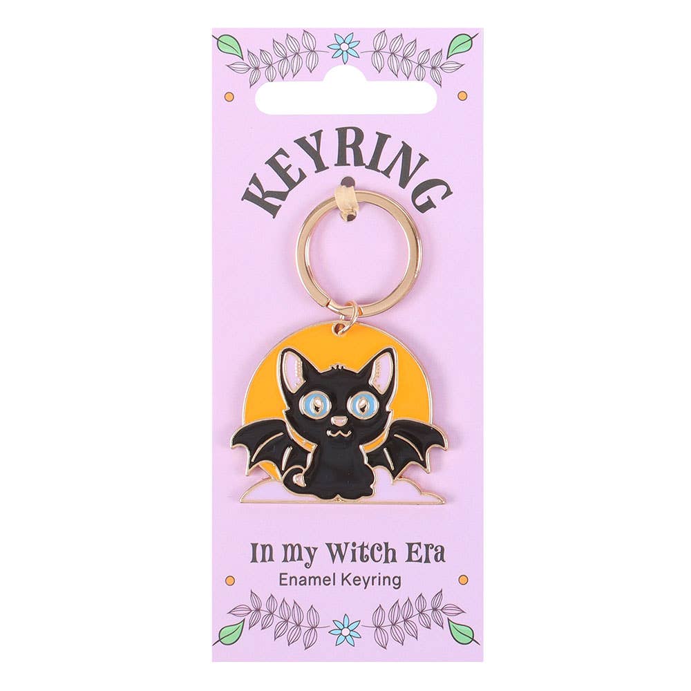 Porte-Clés Chat Chauve-Souris & Lune