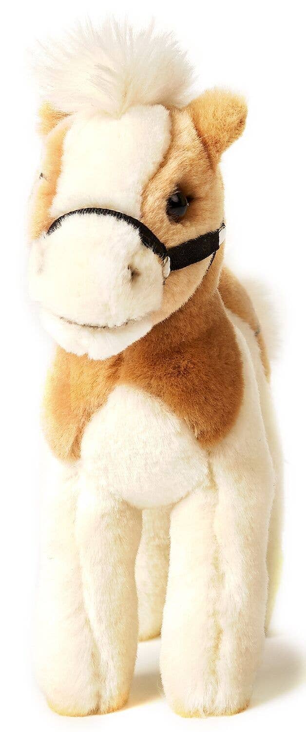 Peluche cheval beige debout-blanc sans selle Uni Toys