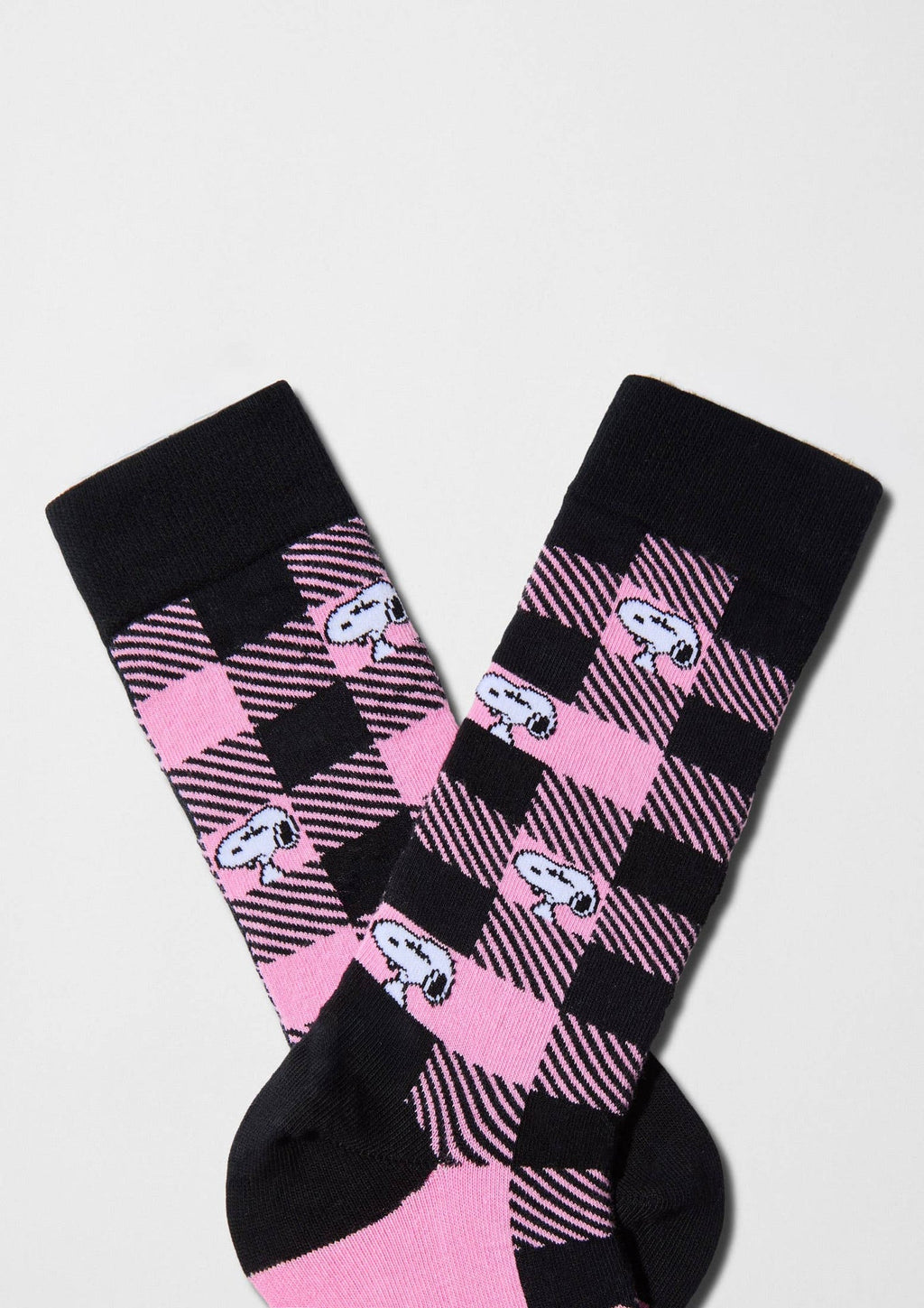 BeSnoopy Tartan Rose - Chaussettes 100 % coton biologique