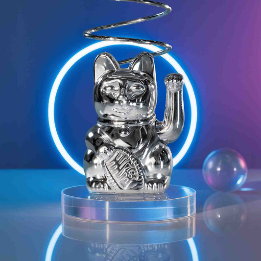 Glückskätzchen glänzend Silber „Nova“