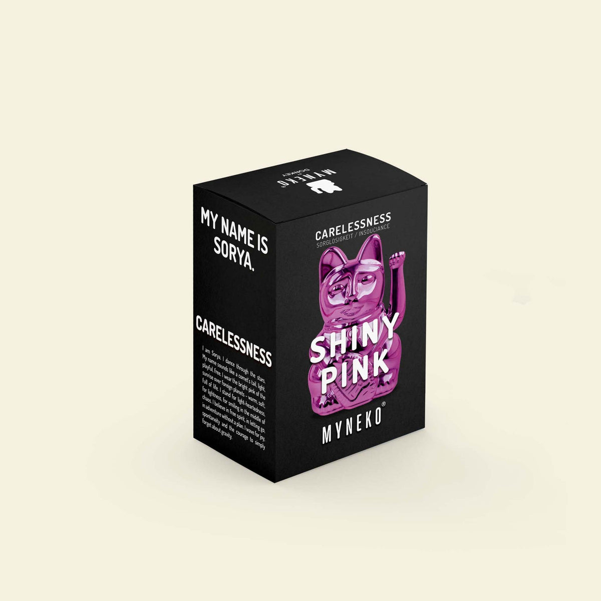 Mini Chat Chanceux Rose Brillant “Sorya”
