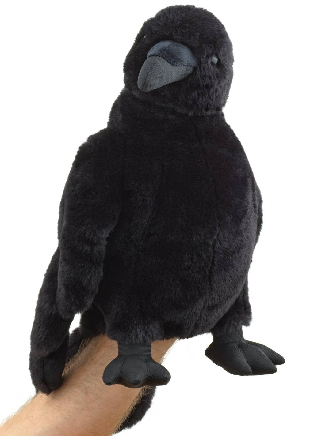 Marionnette à main en forme de corbeau, à tête pivotante, 31 cm, jouet en peluche Uni Toys