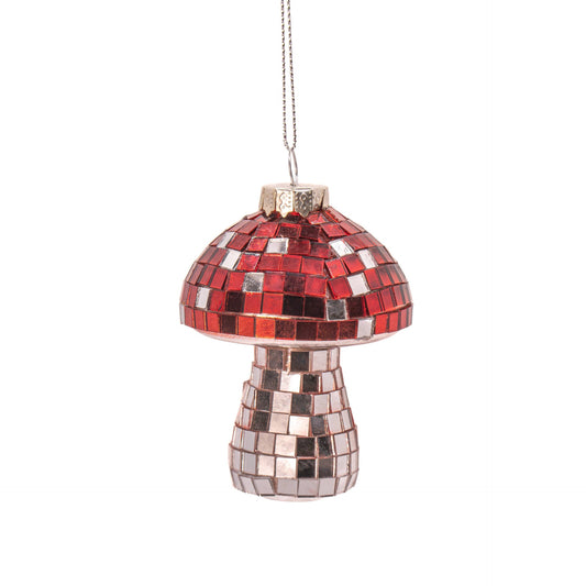 Faceted Mushroom Christmas Bauble