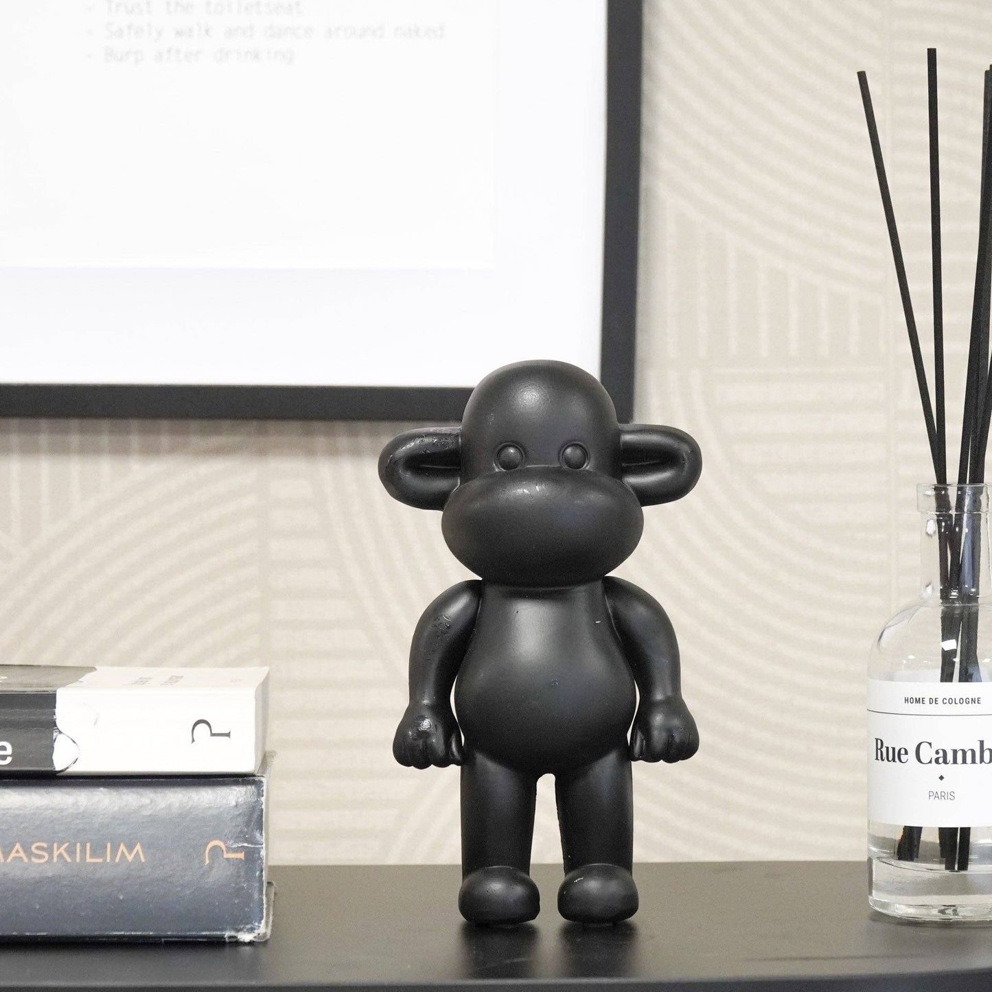 Ornement - Figurine Singe 'La Légende' - Noir - 11x7x19cm