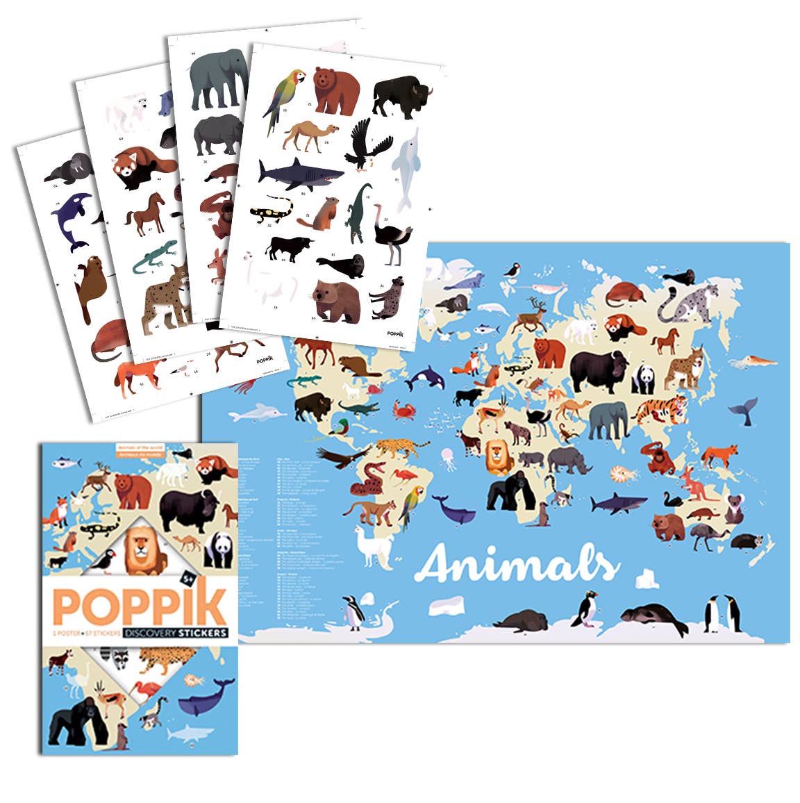 Les animaux du monde - Poster en stickers - Discovery 5+