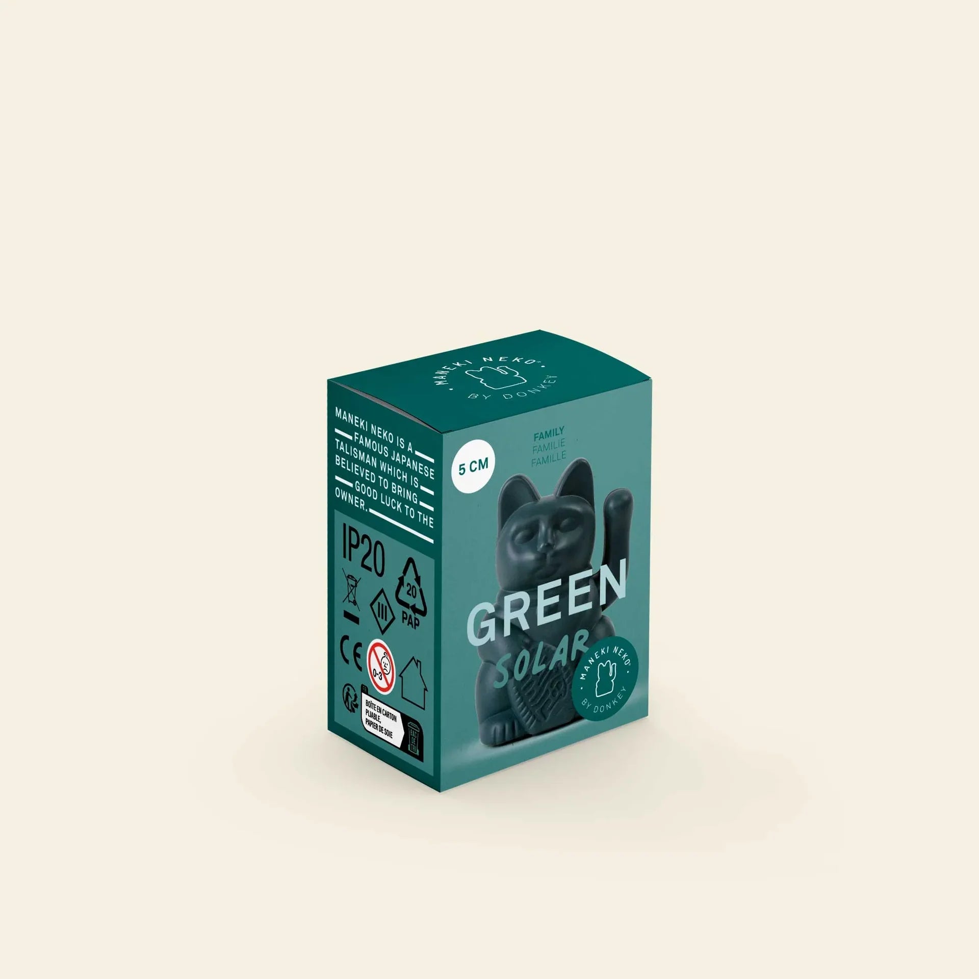 Mini Chat Chanceux Solaire Vert