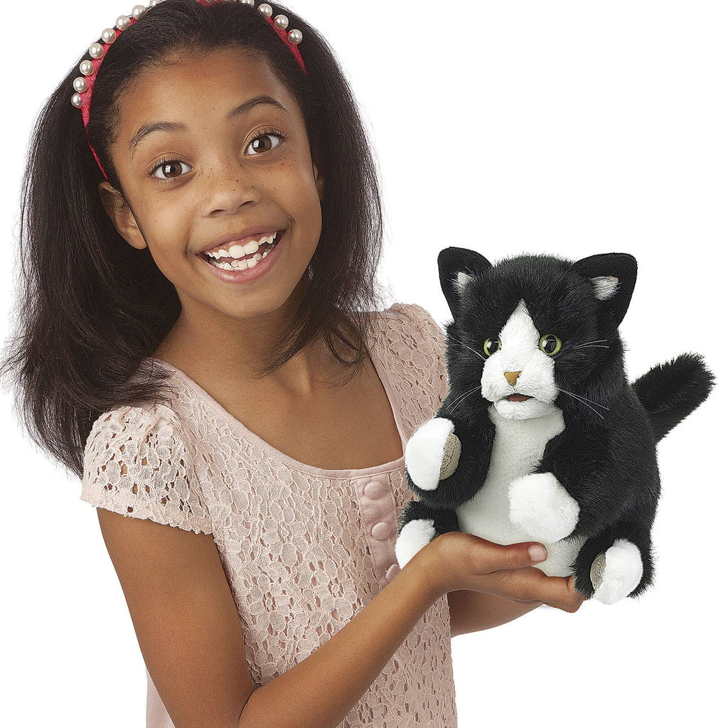 Marionnette à main Chaton Tuxedo 3179/Chaton Tuxedo Folkmanis réaliste