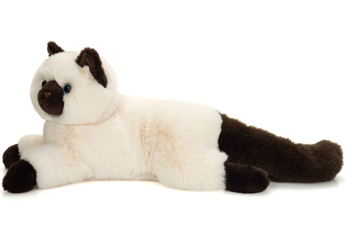 Peluche Chat Sacré de Birmanie couché