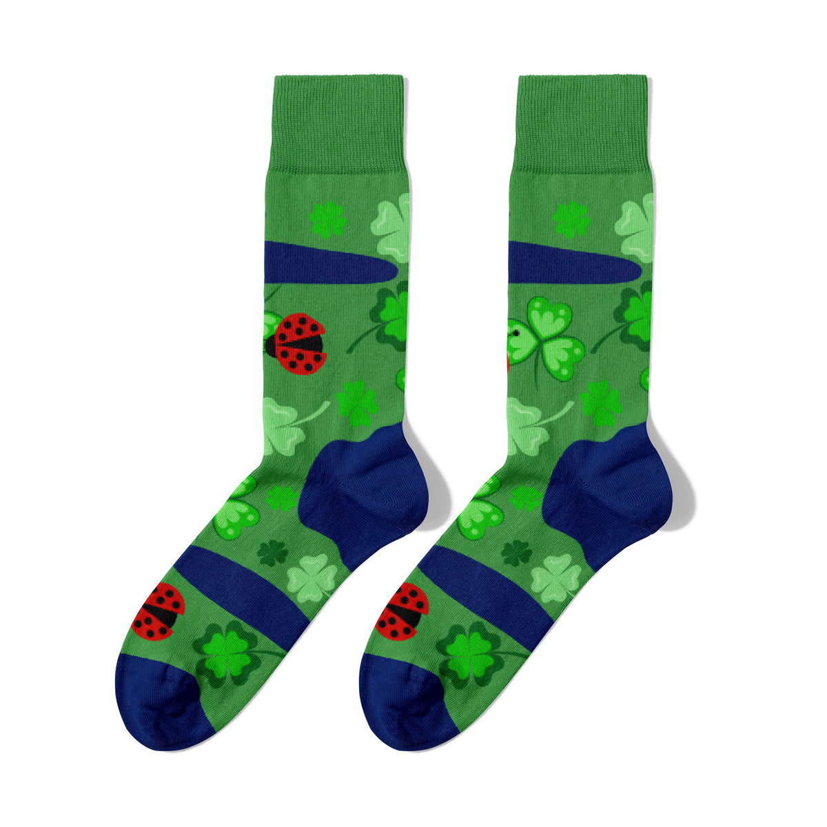 Socken mit Klee- und Marienkäfermotiv