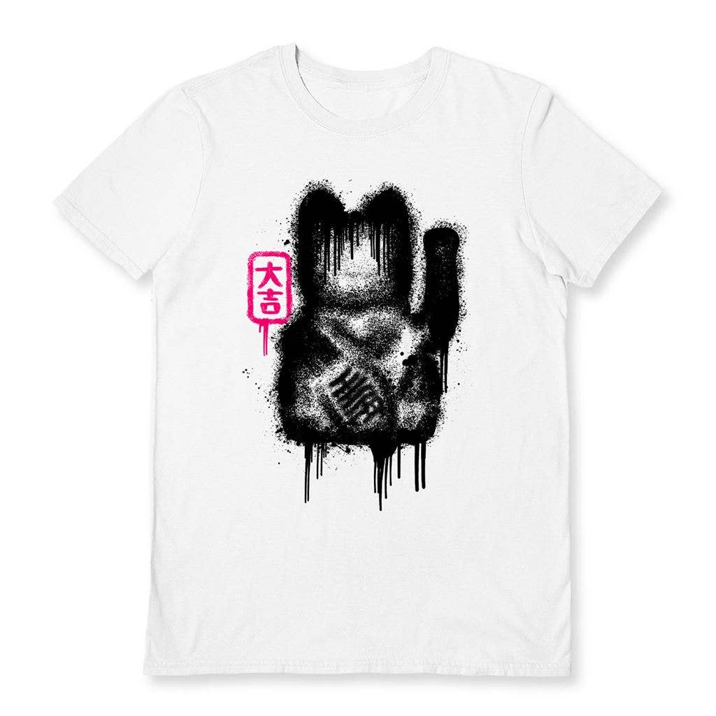 Rocket Man weißes T-Shirt – Lucky Cat Spray