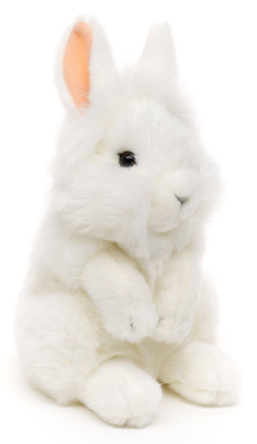 Peluche lapin angora blanc debout Uni Toys