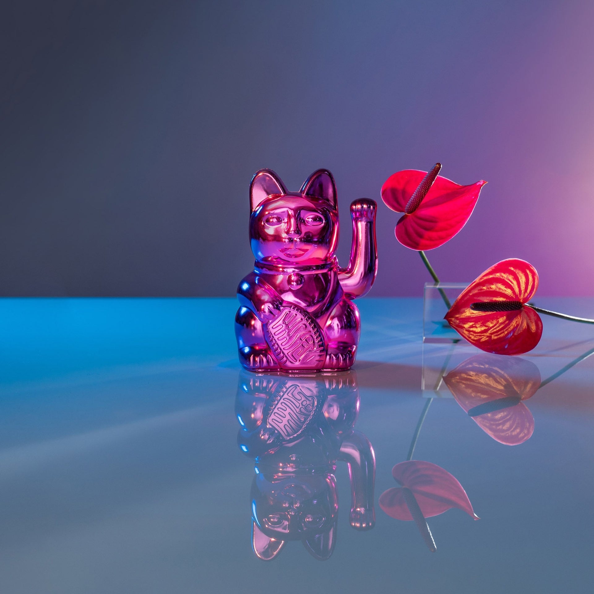 Chat Chanceux Rose Brillant “Sorya”