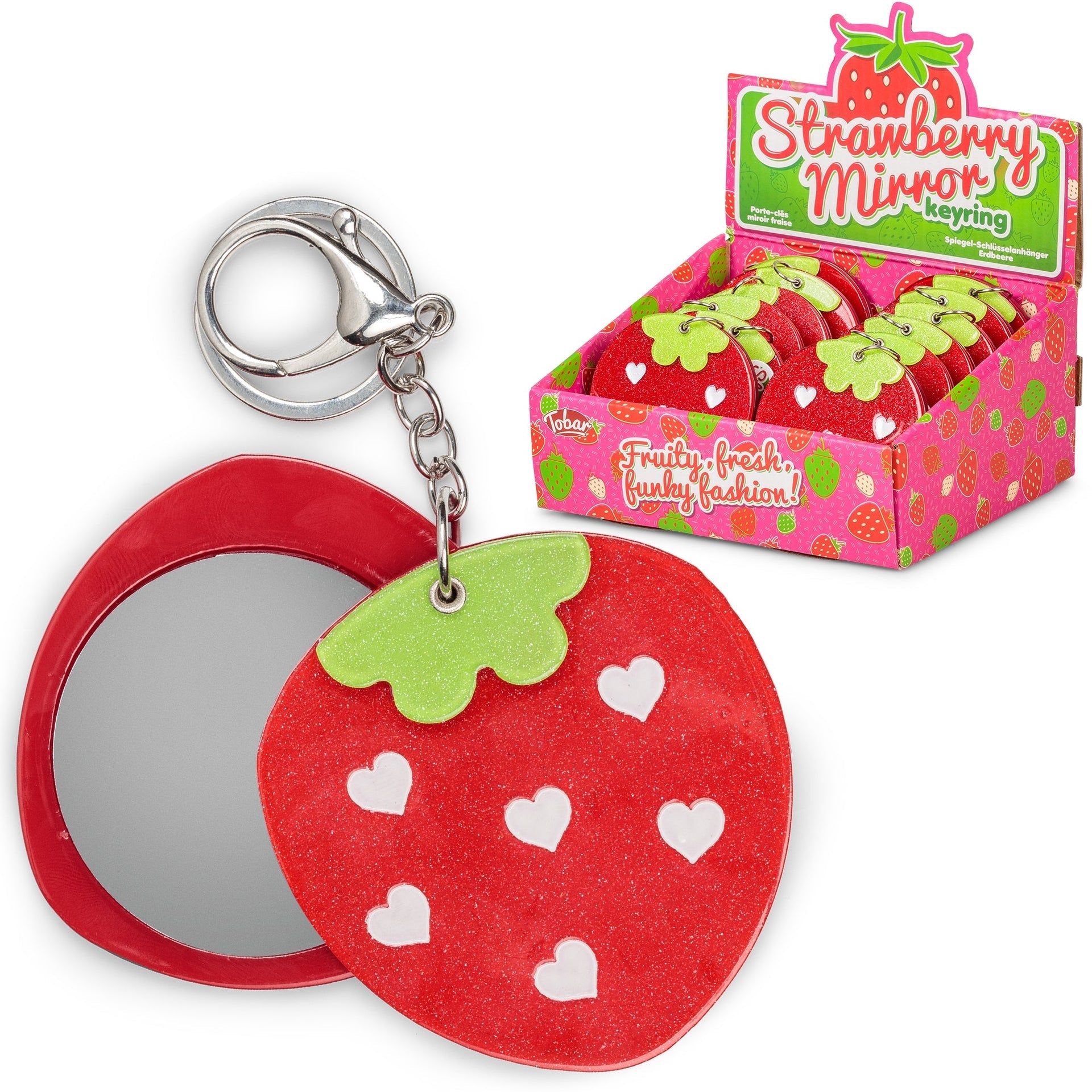 PORTE-CLÉS MIROIR FRAISE