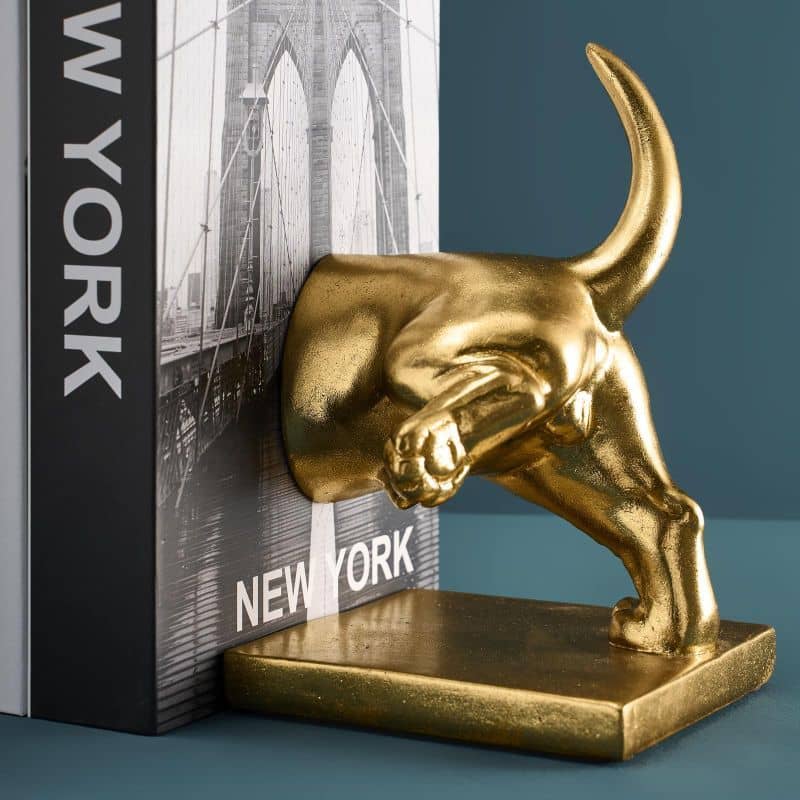 S/2 Serre-livres Teckel, Or 27,5 x 14 x 20 cm