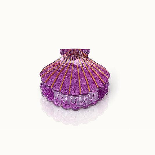 Pince à cheveux Coquillage violet pailleté