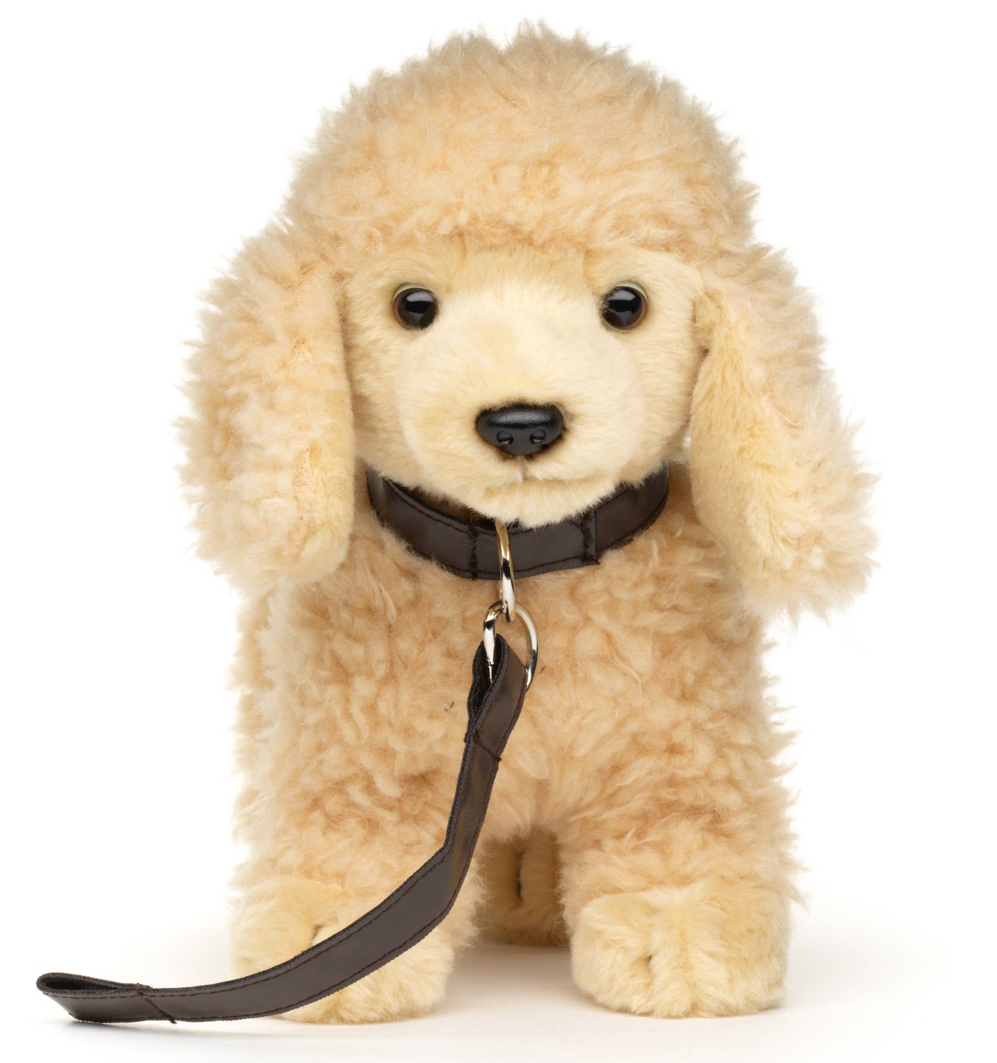 Peluche Caniche abricot, debout (avec laisse) Uni Toys