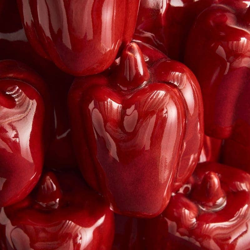 Vase Paprika Rouge, Grès, 25 x 25 x 31 cm Fait main