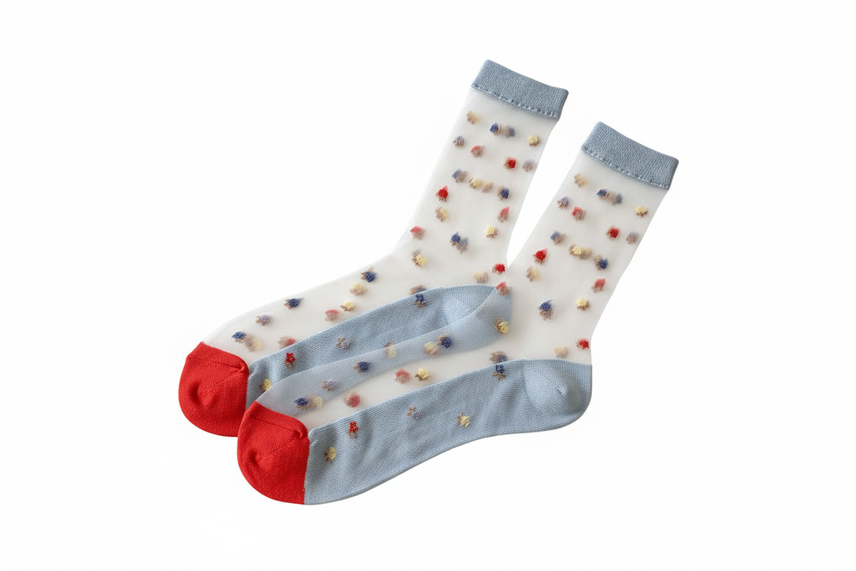 Chaussettes transparentes Fleurs