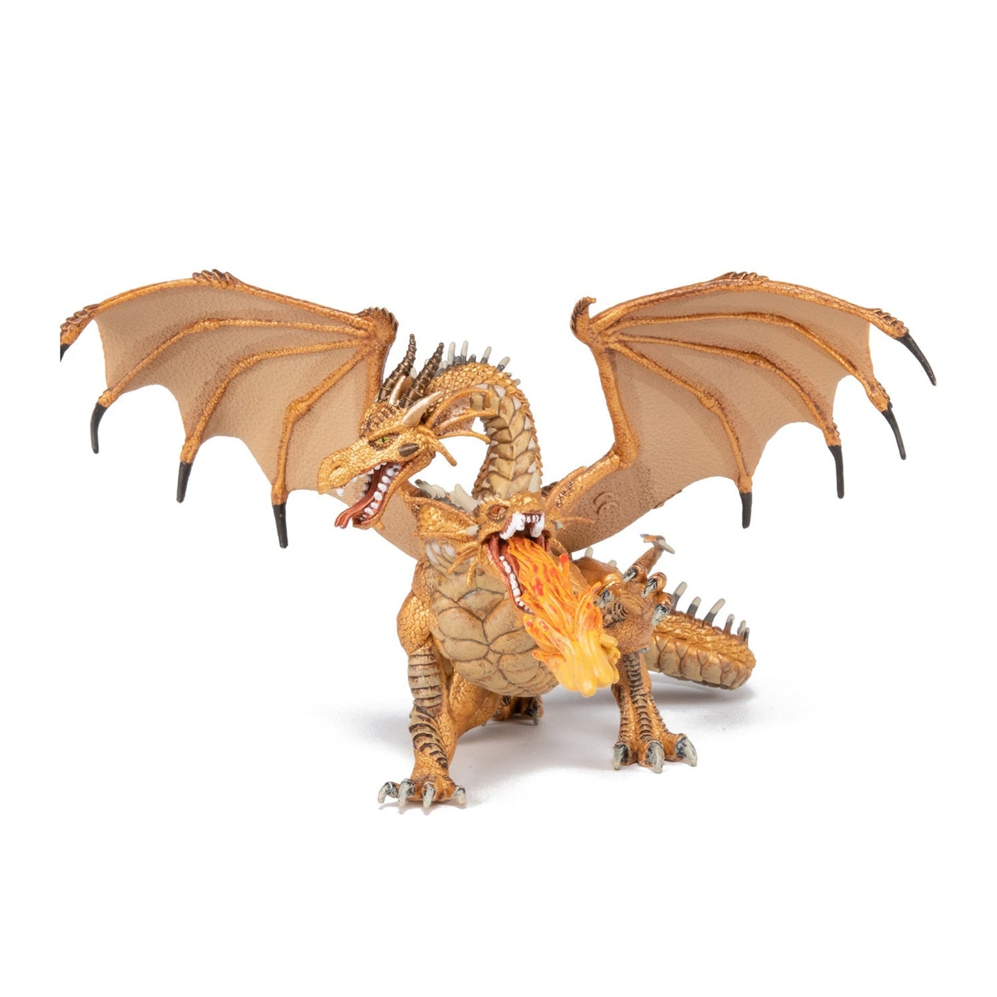 Figurine Dragon deux têtes or Papo - créature fantastique