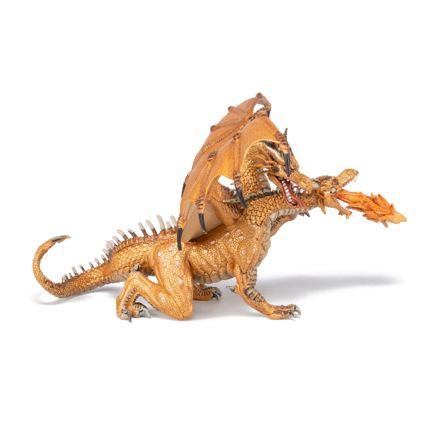 Figurine Dragon deux têtes or Papo - créature fantastique