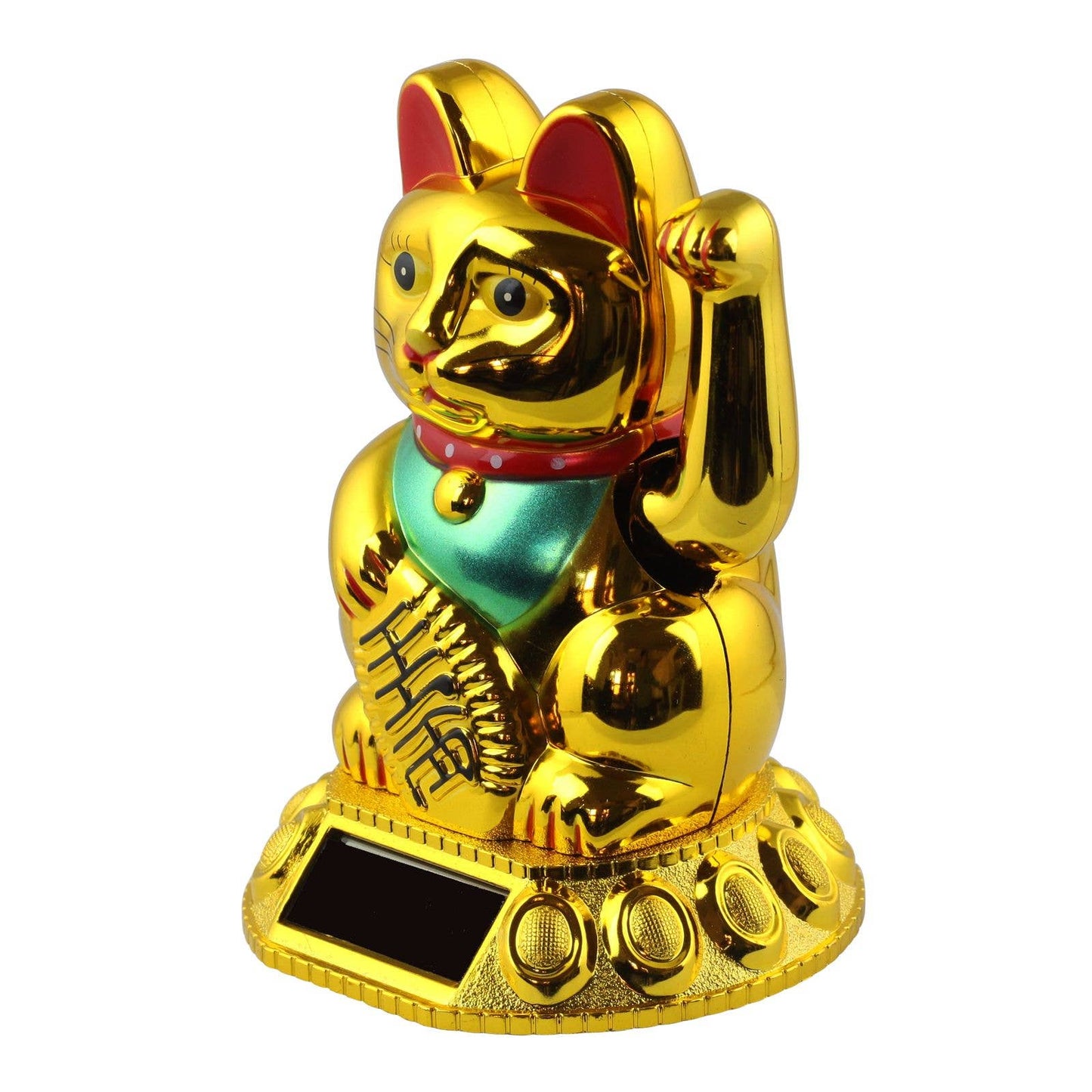 Glückskatze solar golden 10,5cm