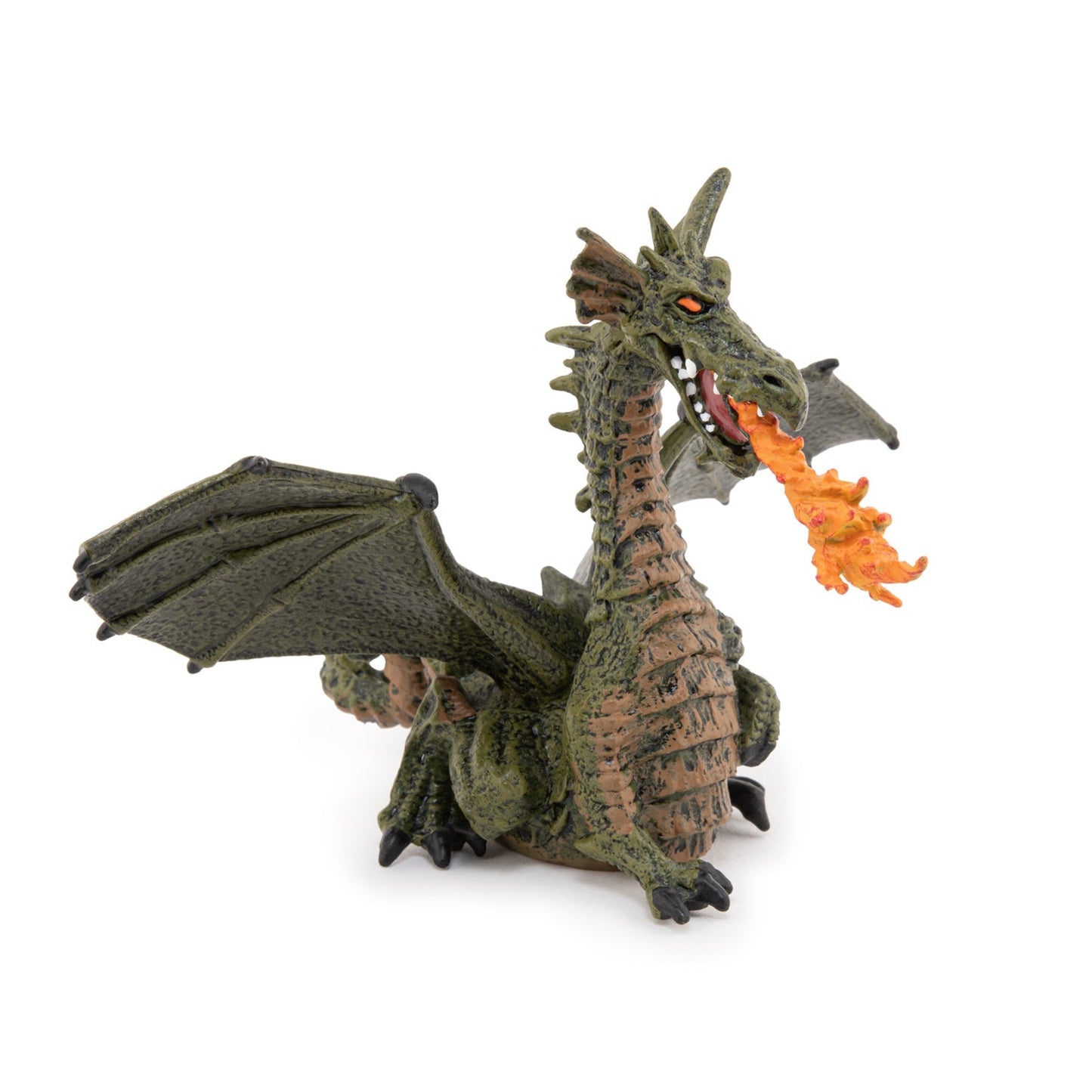 Figurine Dragon ailé vert avec flamme Papo - personnage féerique
