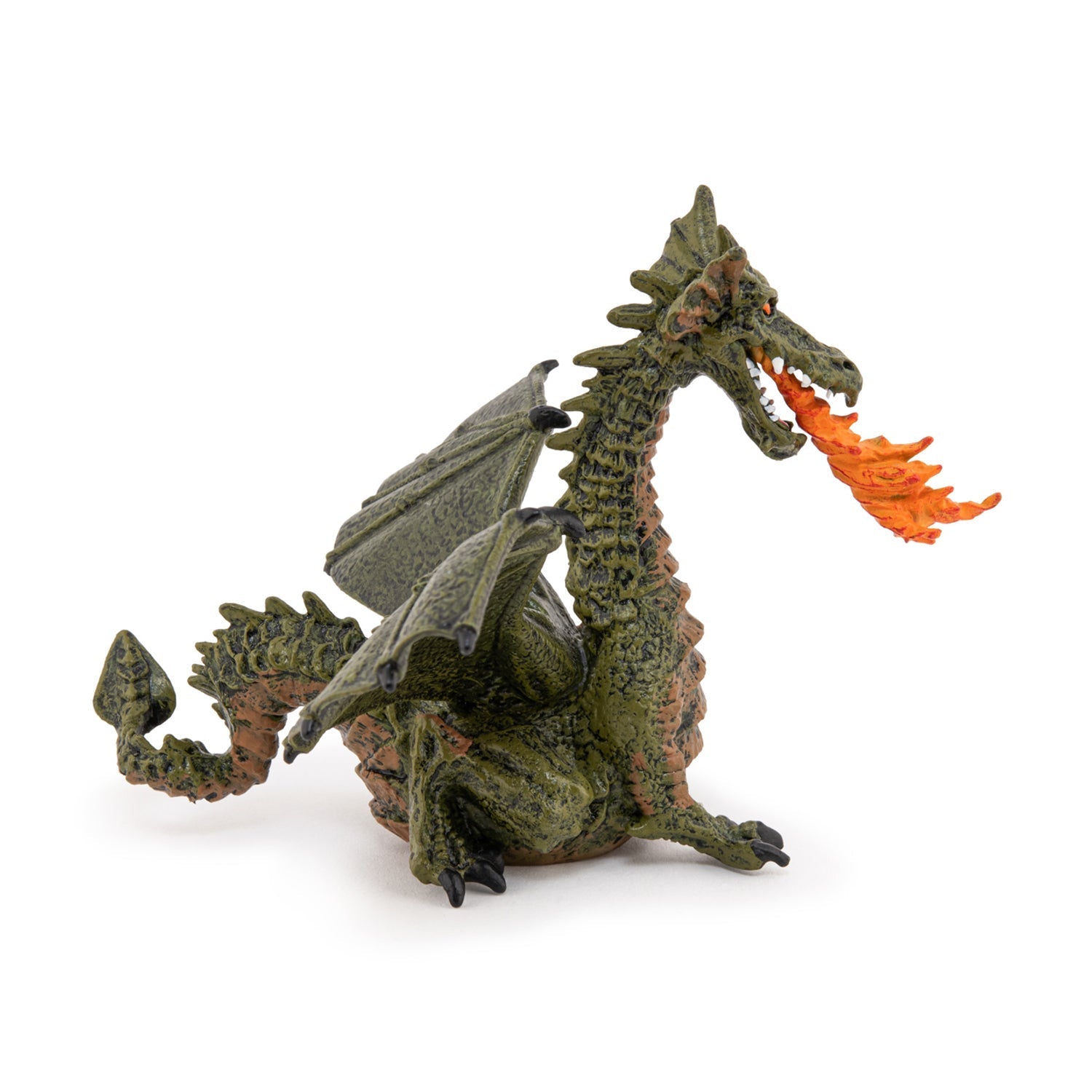 Figurine Dragon ailé vert avec flamme Papo - personnage féerique