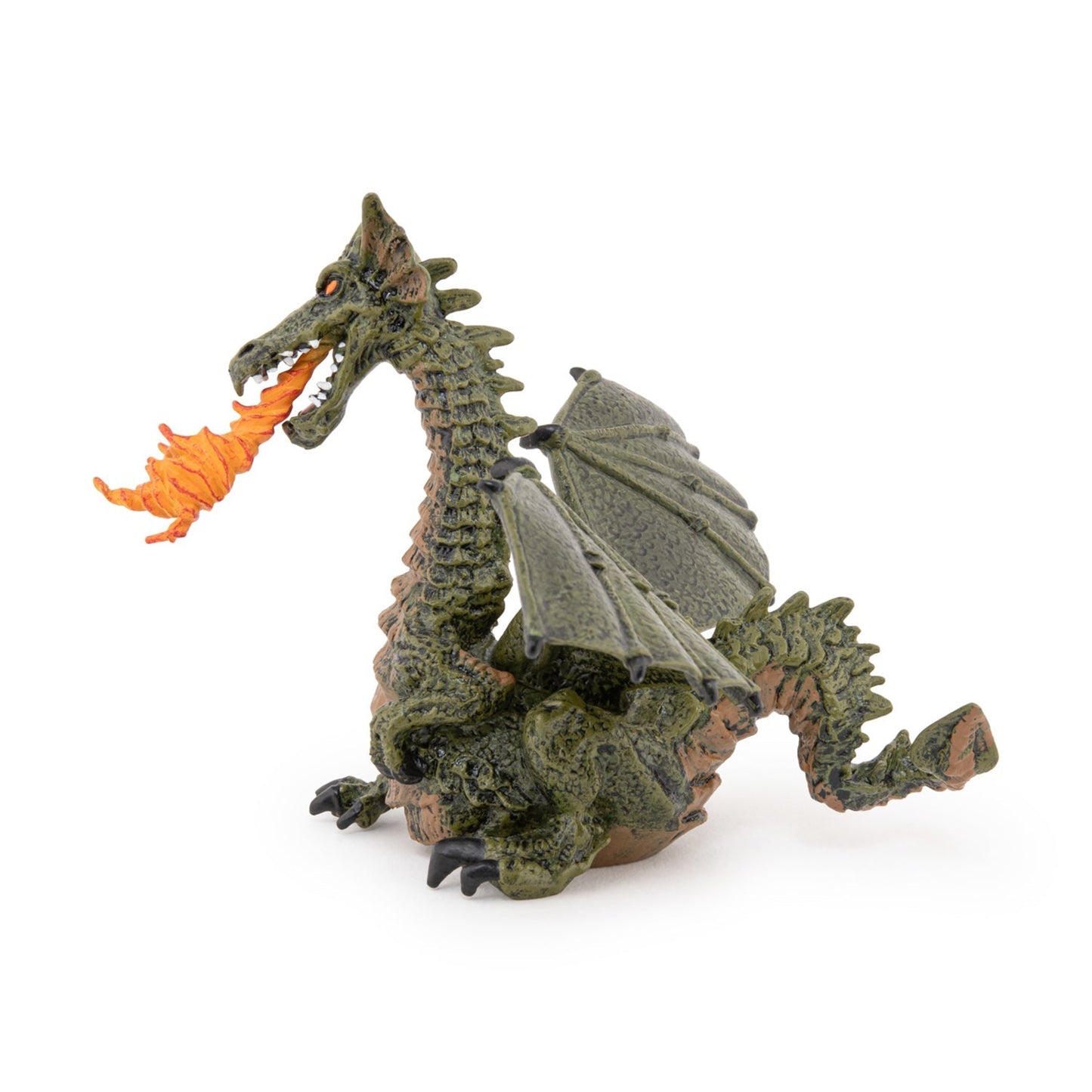 Figurine Dragon ailé vert avec flamme Papo - personnage féerique