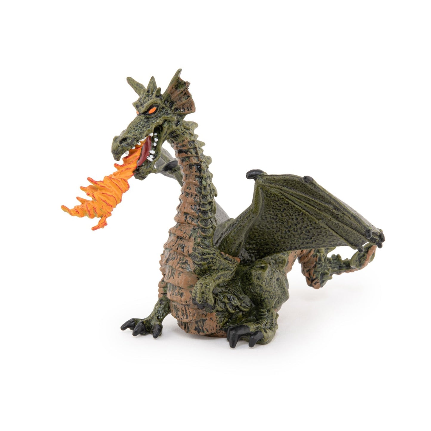 Figurine Dragon ailé vert avec flamme Papo - personnage féerique