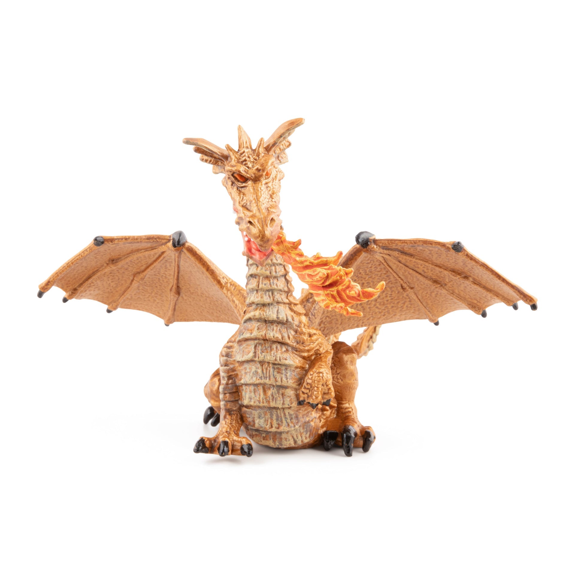Figurine Dragon or avec flamme Papo - personnage féerique