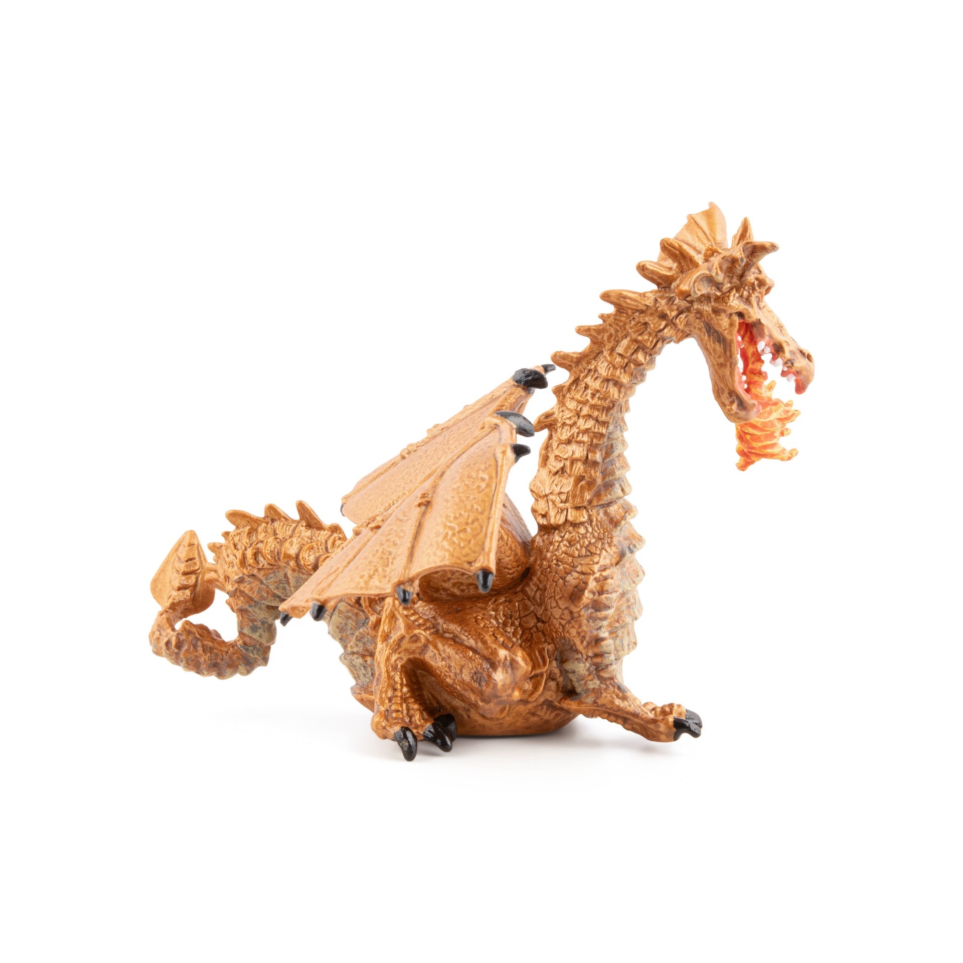 Figurine Dragon or avec flamme Papo - personnage féerique