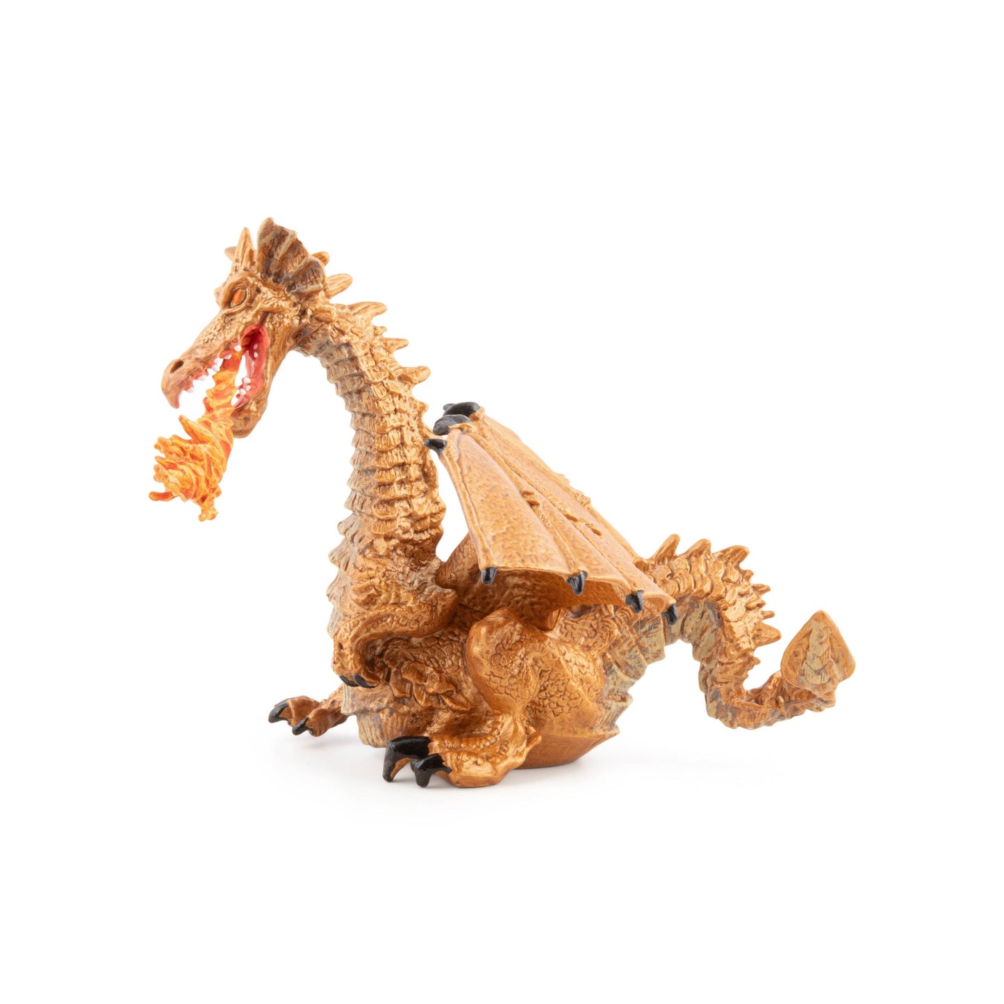 Figurine Dragon or avec flamme Papo - personnage féerique