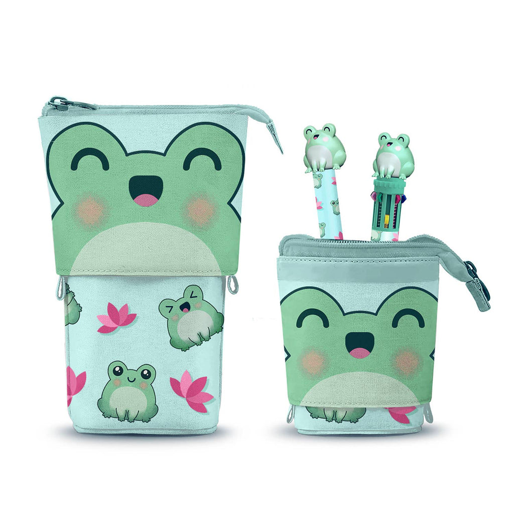 Trousse Cute + Stylo 10 Couleurs + Stylo Gel Effaçable Oh My Pop! « Froggy »