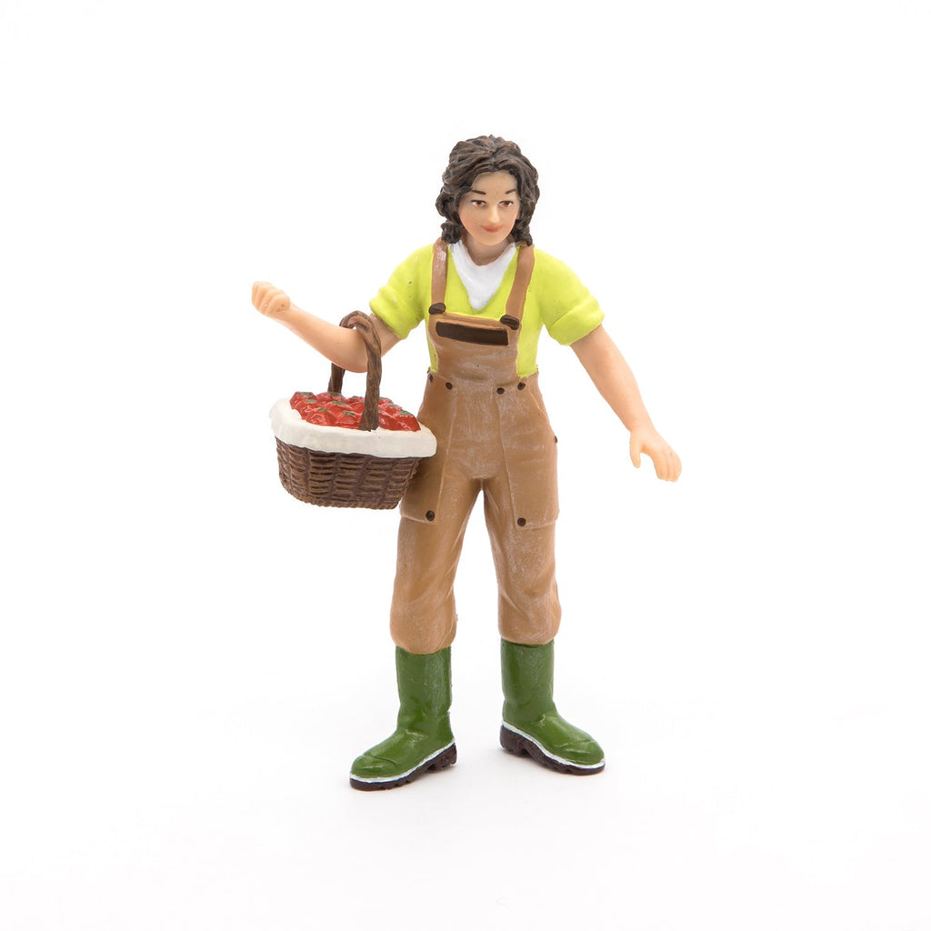 Figurine Fermière au panier Papo - animal de la ferme
