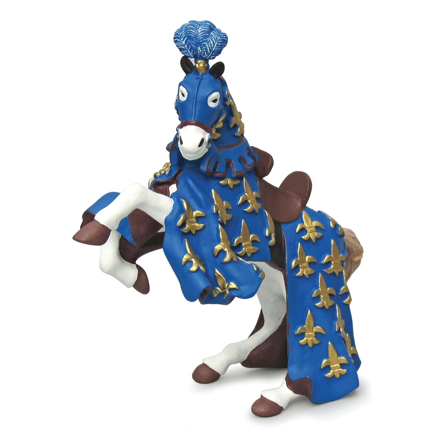Figurine Cheval du prince Philippe bleu Papo - personnage médiéval