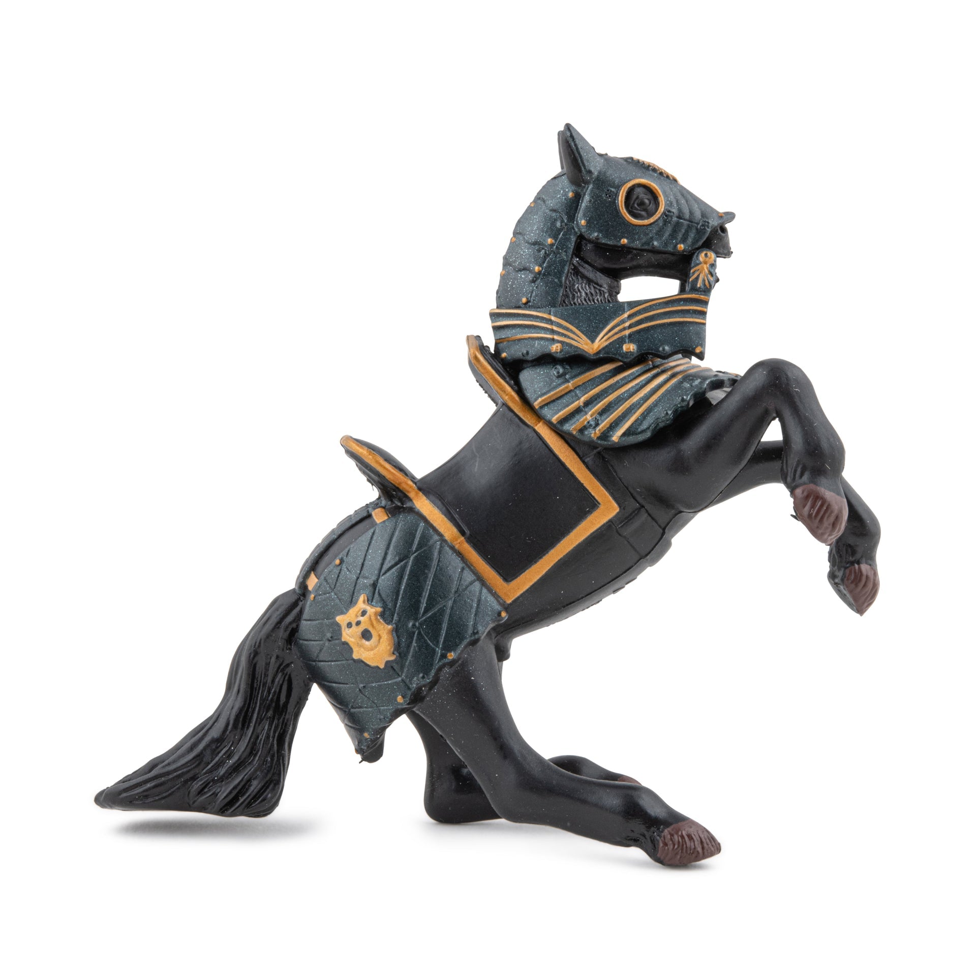 Figurine Cheval en armure noire Papo - personnage médiéval