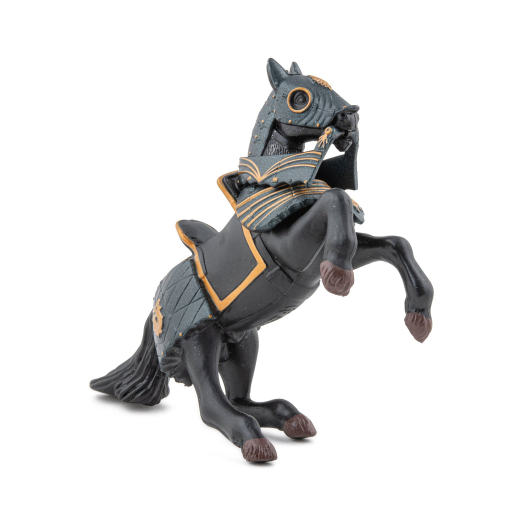 Figurine Cheval en armure noire Papo - personnage médiéval