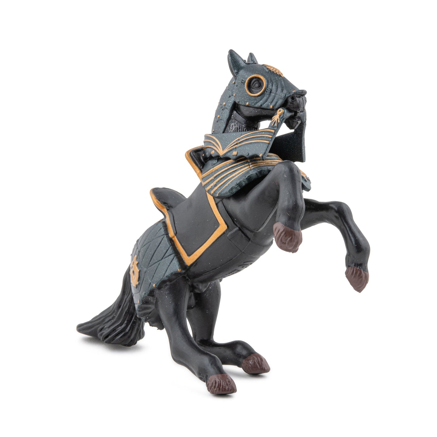 Figurine Cheval en armure noire Papo - personnage médiéval