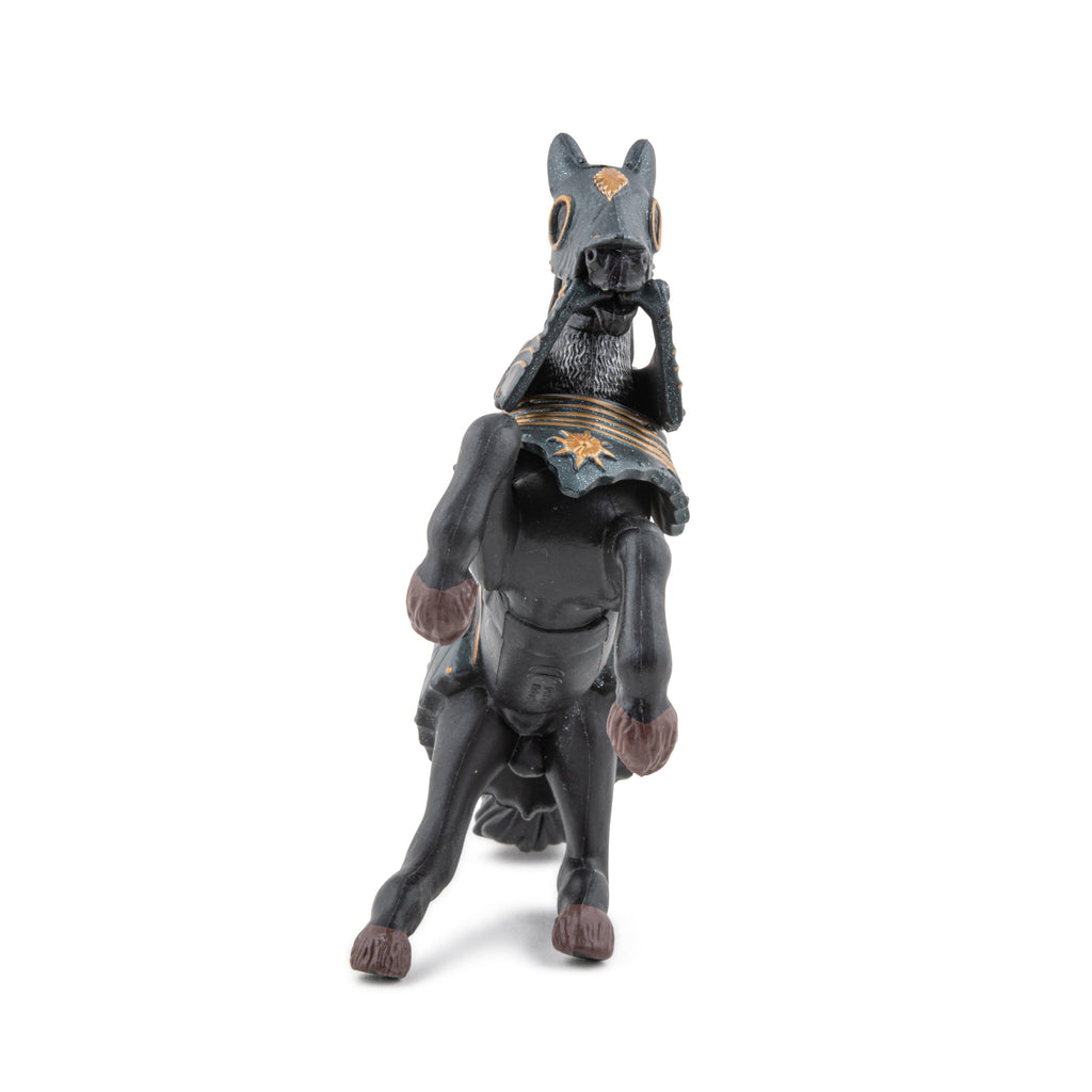 Figurine Cheval en armure noire Papo - personnage médiéval
