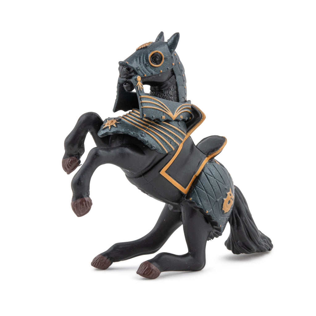 Figurine Cheval en armure noire Papo - personnage médiéval