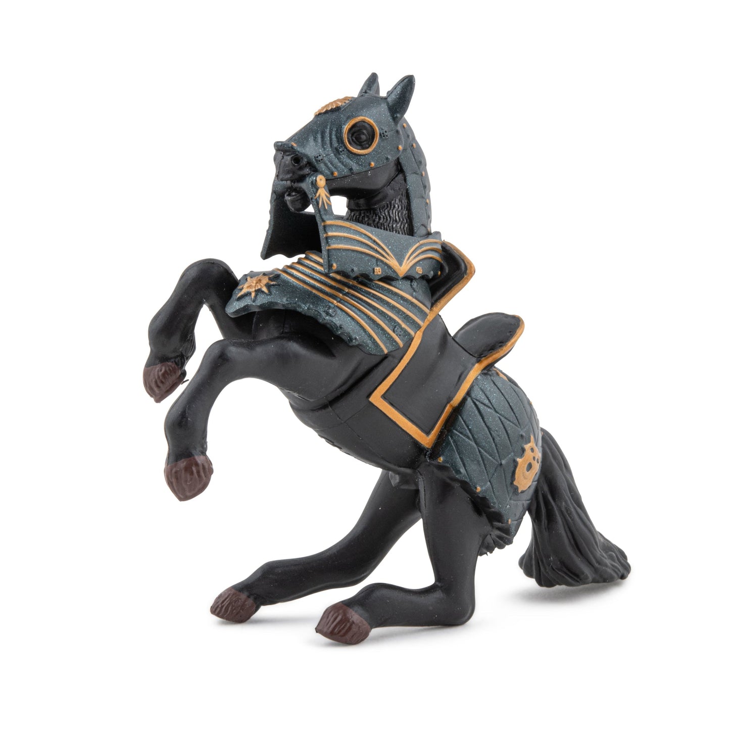 Figurine Cheval en armure noire Papo - personnage médiéval