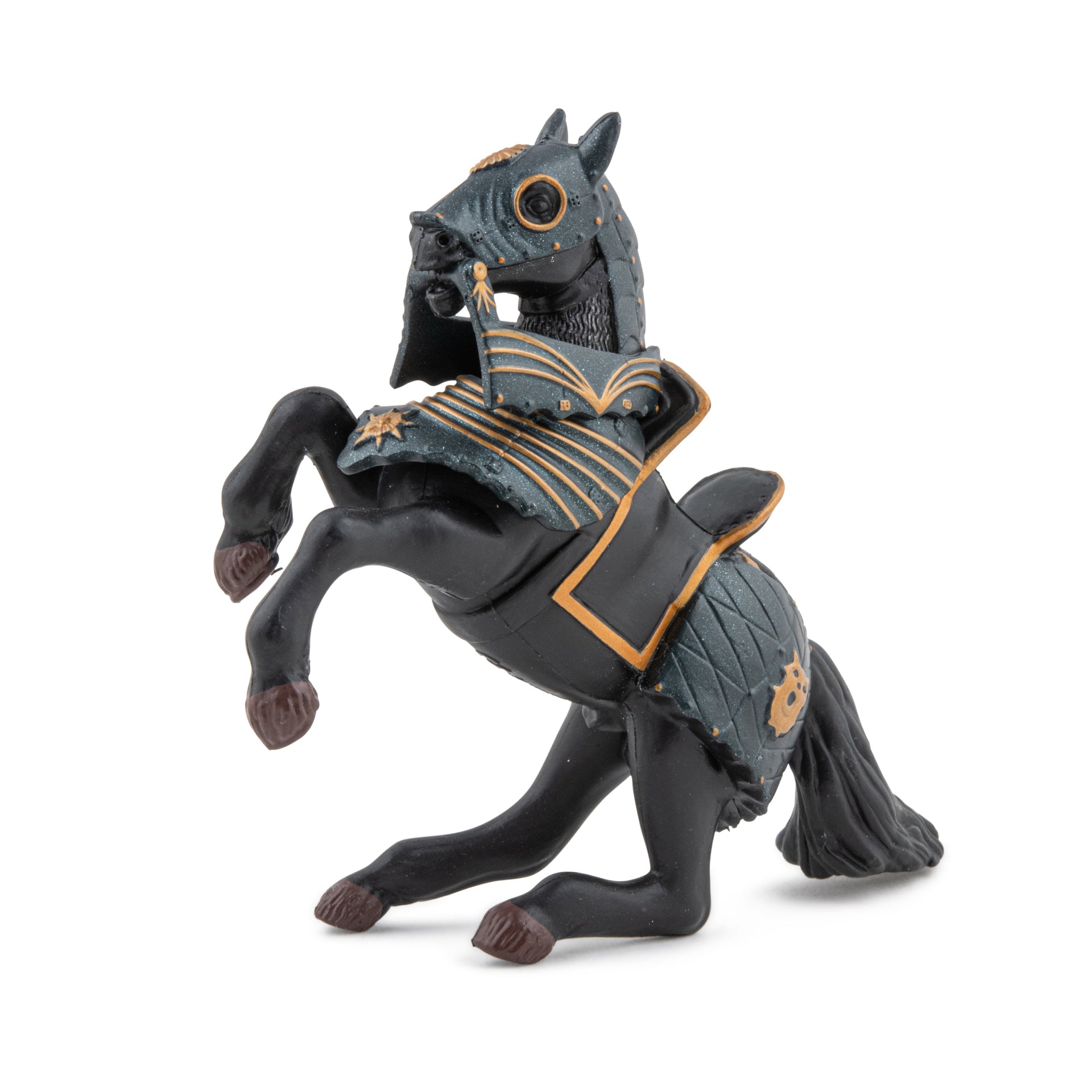 Figurine Cheval en armure noire Papo - personnage médiéval