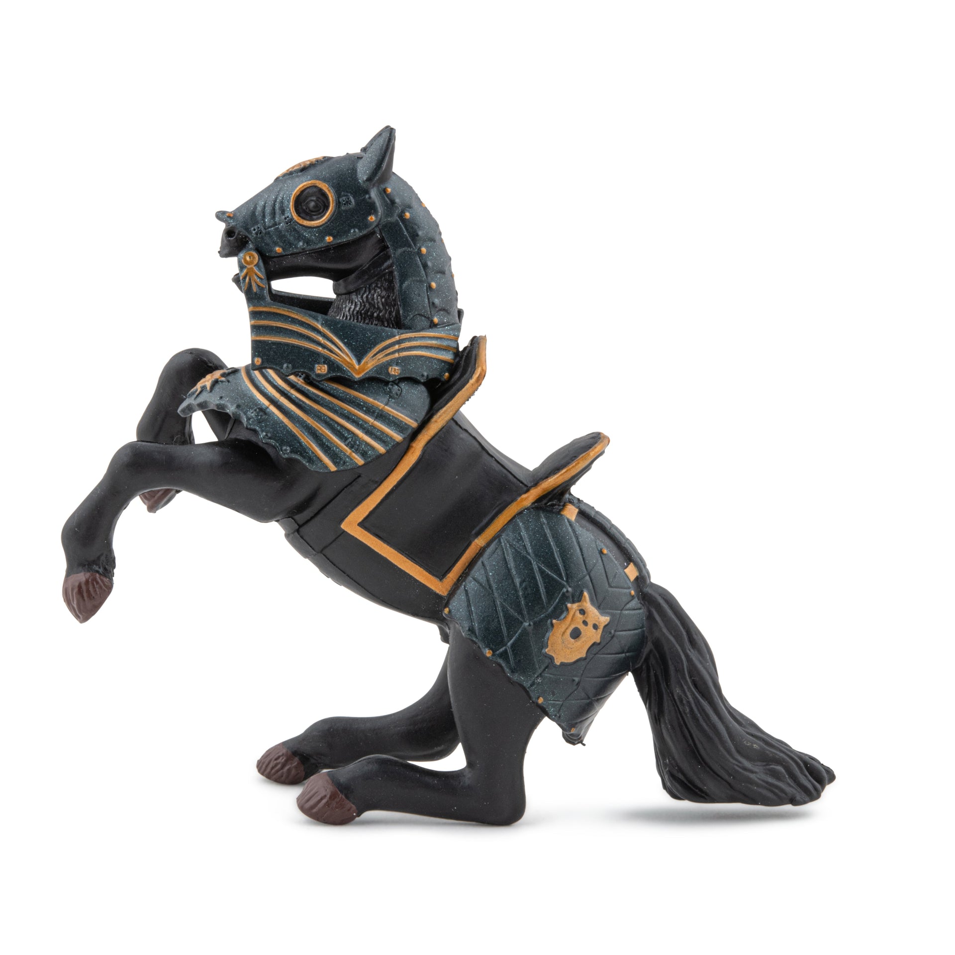 Figurine Cheval en armure noire Papo - personnage médiéval