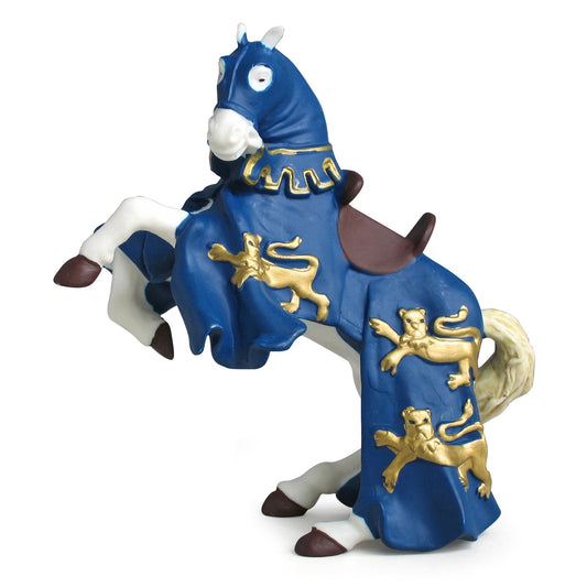 Figurine Cheval du roi Richard bleu Papo - personnage médiéval