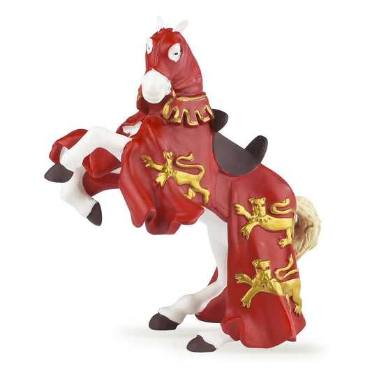 Figurine Cheval du roi Richard rouge Papo - personnage médiéval