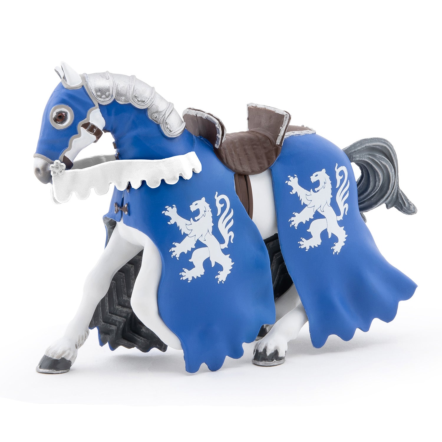 Figurine Cheval du chevalier lion à la lance Papo - personnage médiéval
